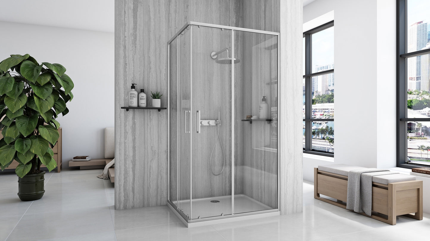 Cabină De Duș Rea City 80x100 Cm Nickel Brush fara cadita 4