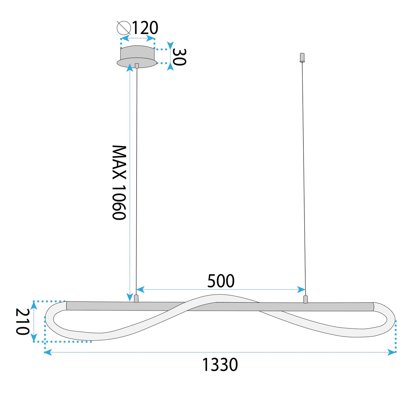 Lampa Led App853-cp Long Black  9