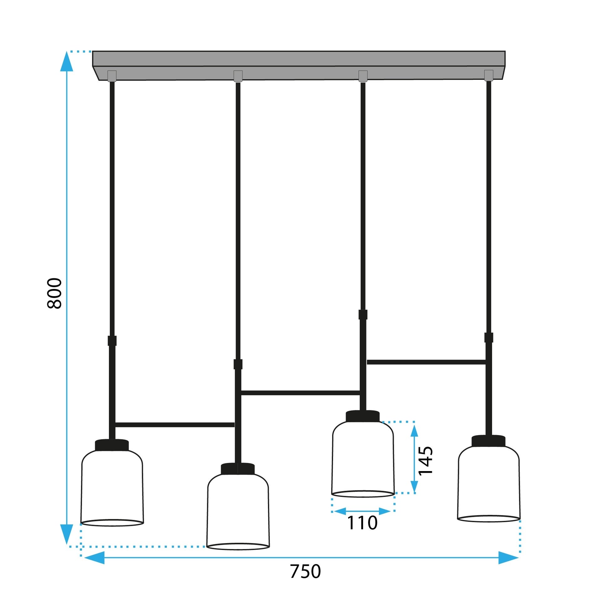 Lampă De Tavan APP1266-4CP  6