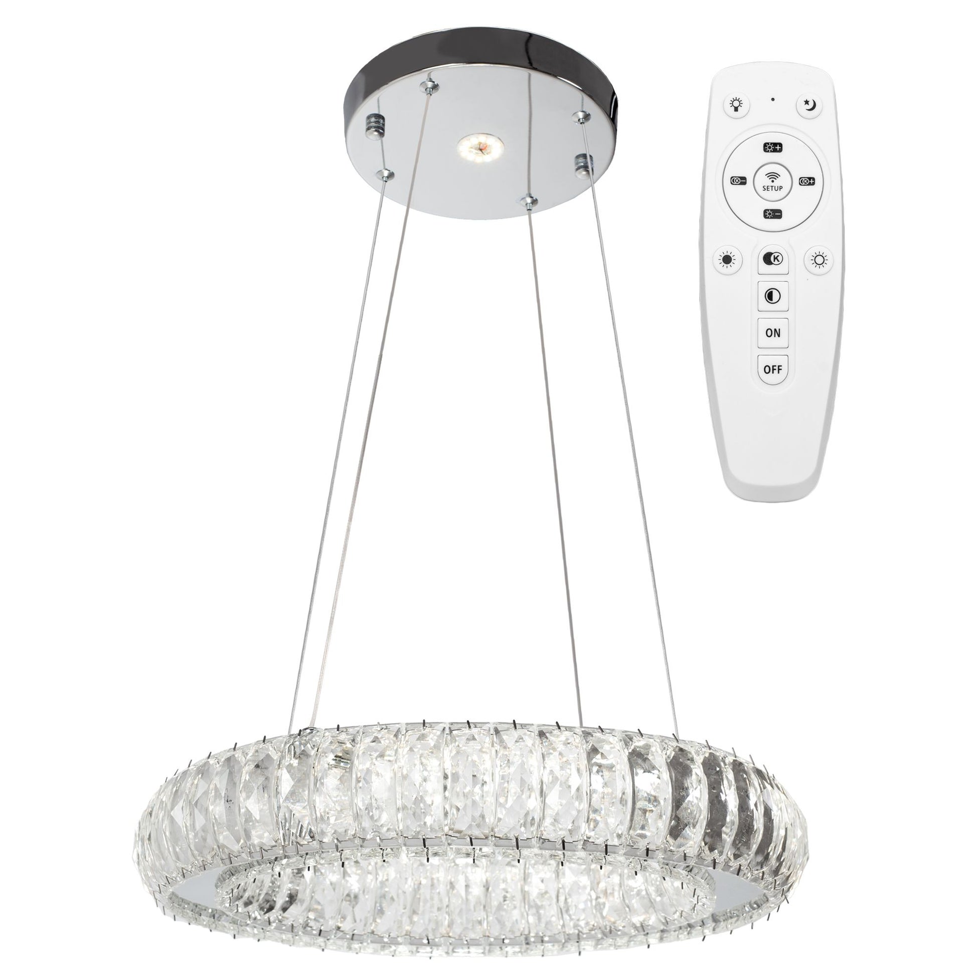 Kryształowa Lampa Sufitowa LED APP1040-CP + pilot  1