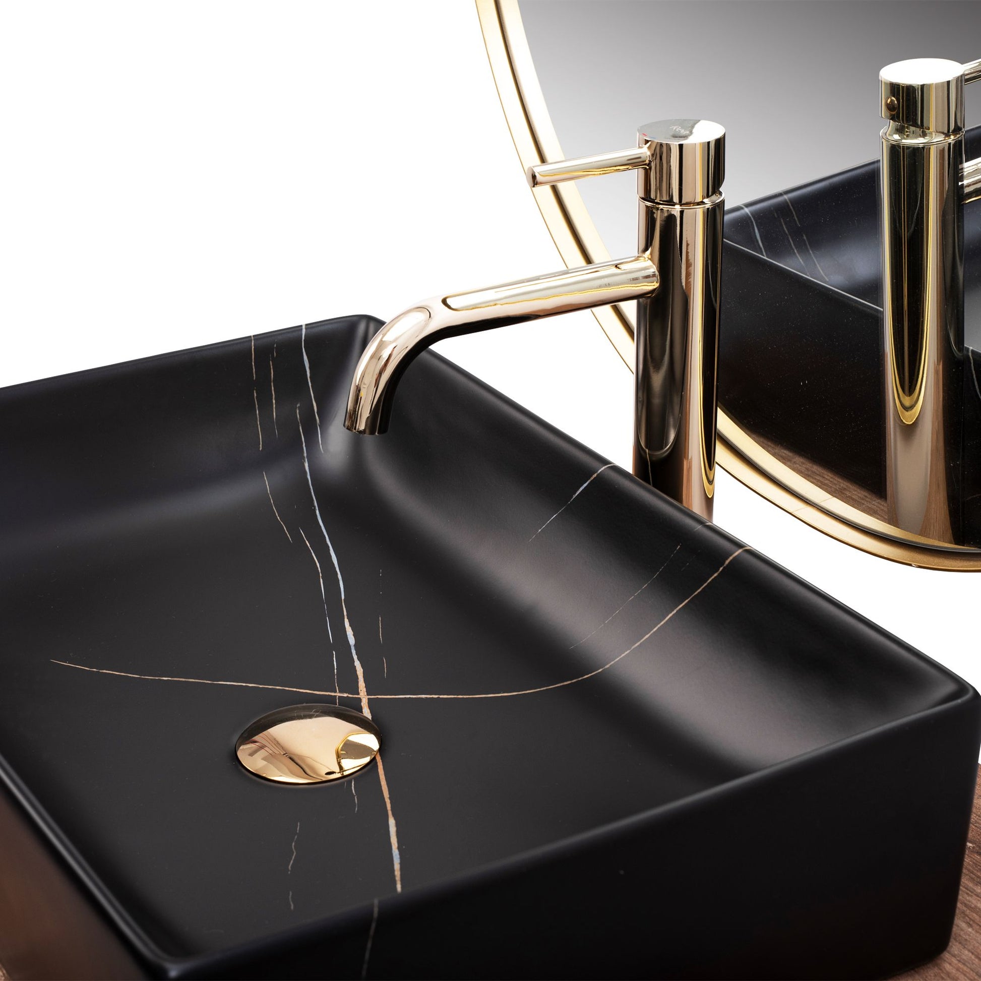 Lavoar pe blat Rea Inga Black Marble Mat 8