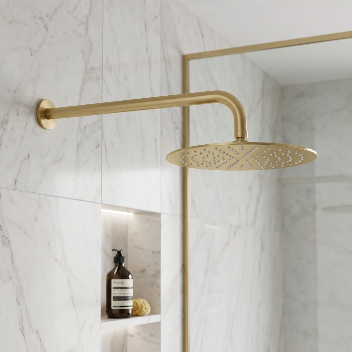 Braț Duș Rotund REA JS-9021 40cm Brush Gold 6