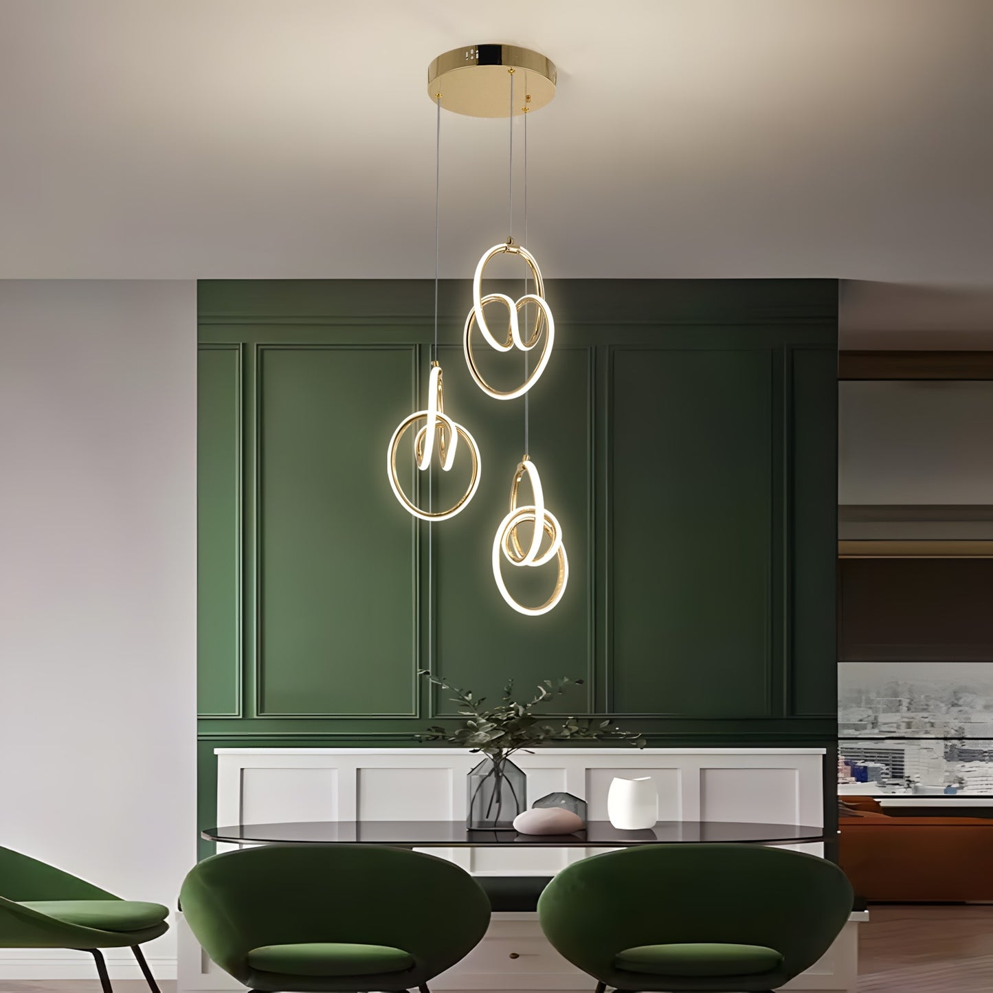 Lampă Suspendată Led G082-3cpr Gold  2