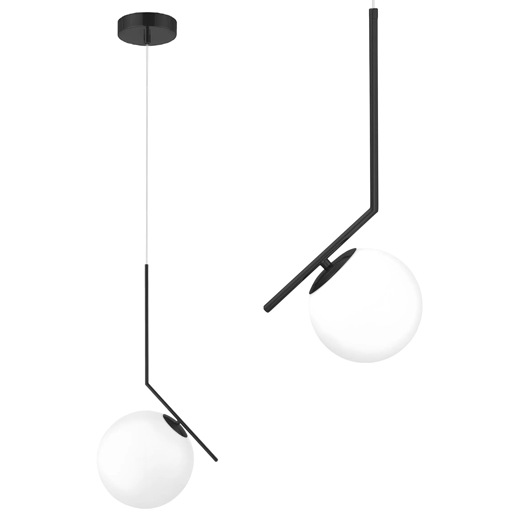 Lampă de tavan suspendata din sticlă aurie alba G107-1W BLACK WHITE  1