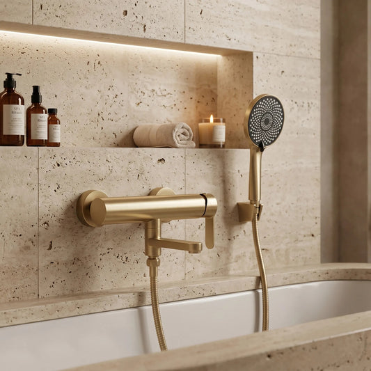 Baterie pentru cadă Rea Arcos Brushed Gold  1