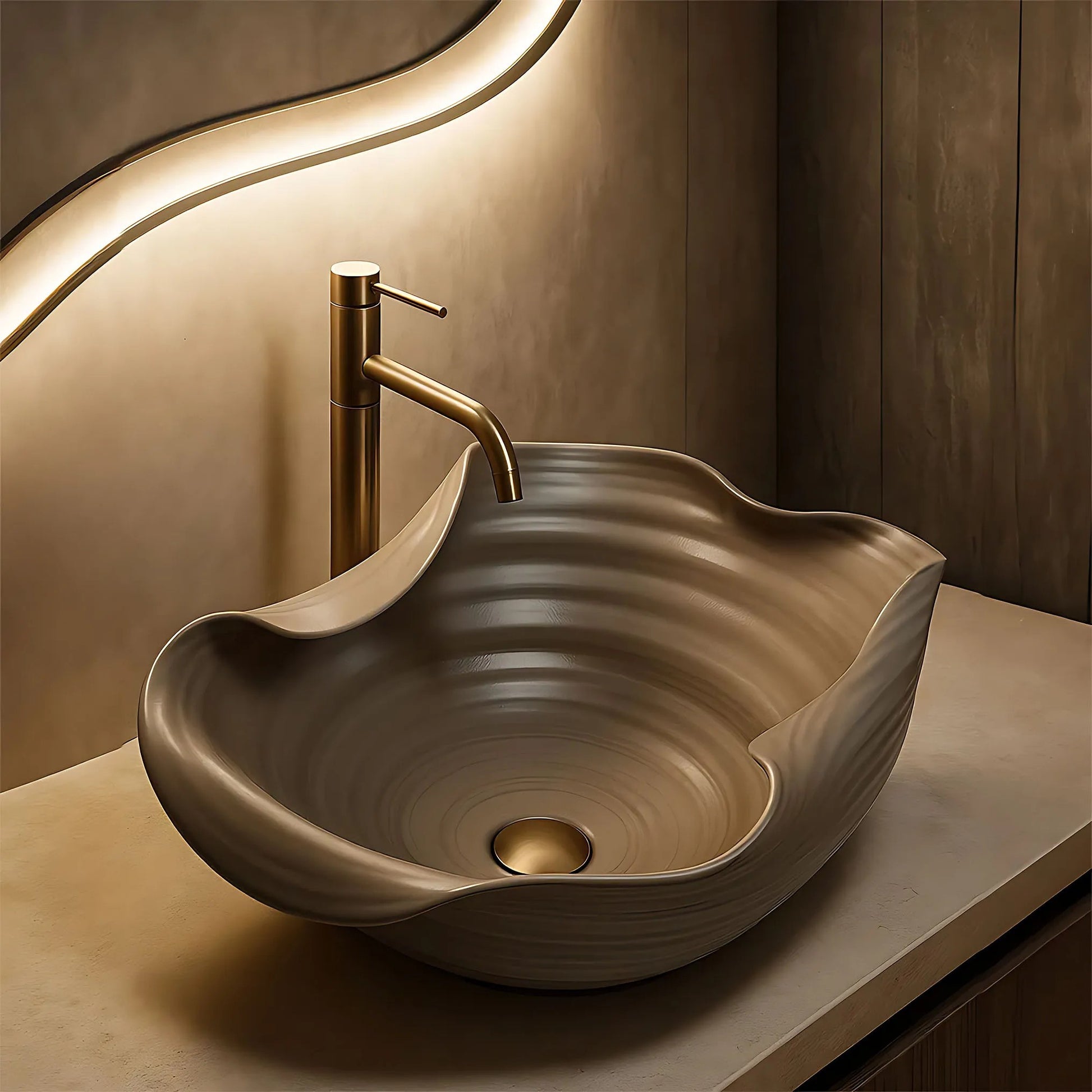 Lavoar ceramic pentru blat REA HM-66TB Handmade ART  1