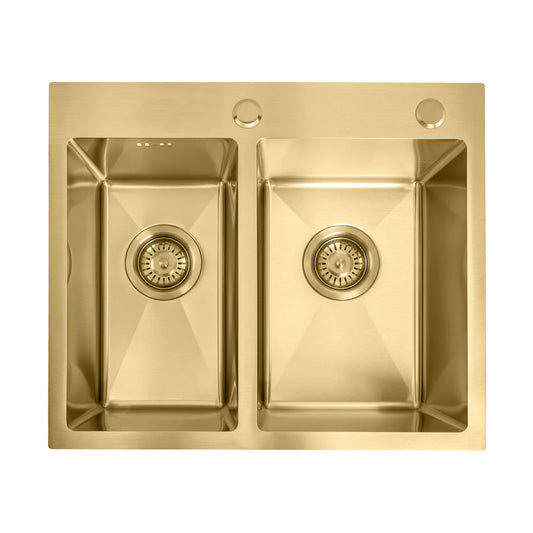 Chiuvetă inox Toby BRUSH GOLD fără robinet de bucătărie 1