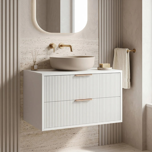 Dulap baie pentru lavoar Rea Mono 80cm White  1
