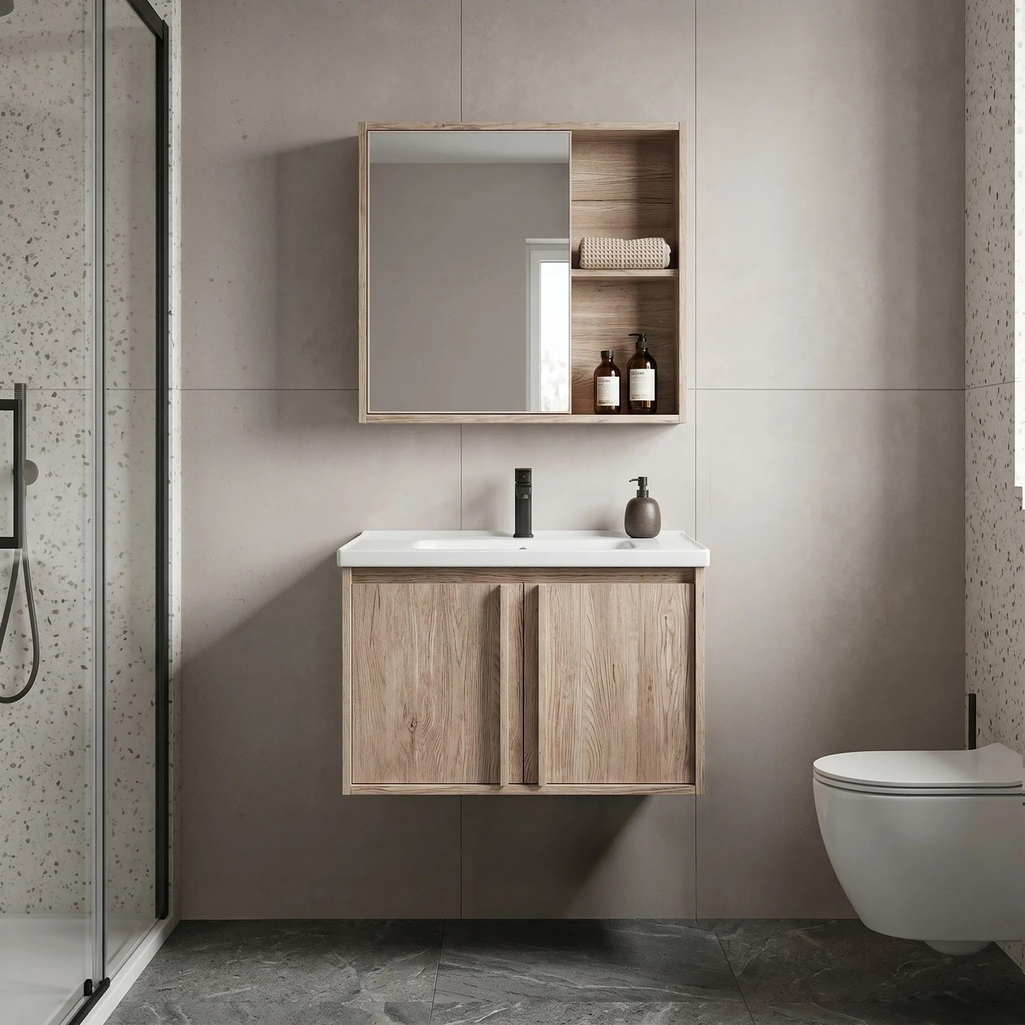 Set mobilier de baie cu lavoar Gama T25023 QHM 60CM  1