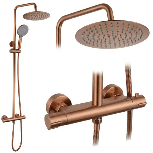 Set de duș fără pipă cu termostat Rea Lungo Copper Brush  1