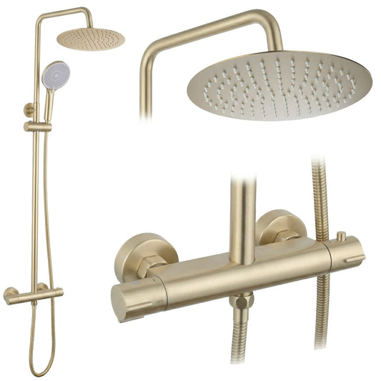 Set de duș fără pipă cu termostat Rea Lungo Gold Brush  1
