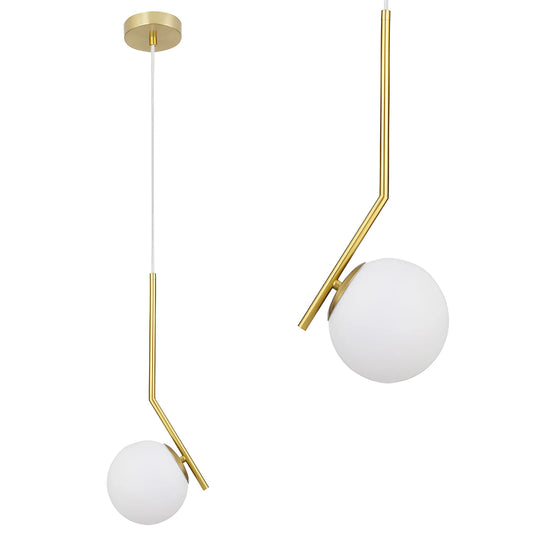 Lampă de tavan suspendata din sticlă aurie alba G106-1W Gold White  1