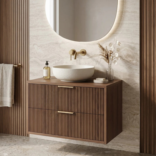 Dulap baie pentru lavoar Rea Mono 80cm Brown  1