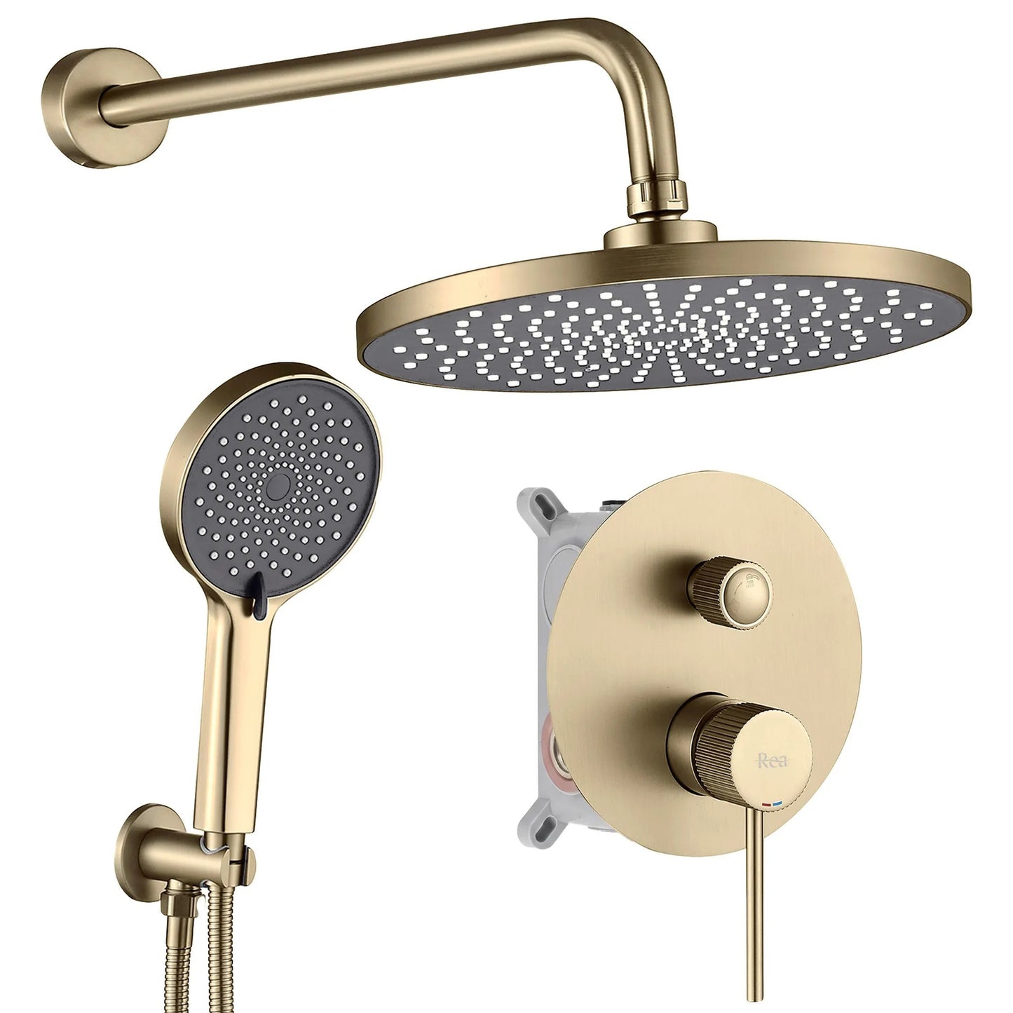 Set de dus incastrat Rea Lungo Stripe Gold Brush + BOX  1