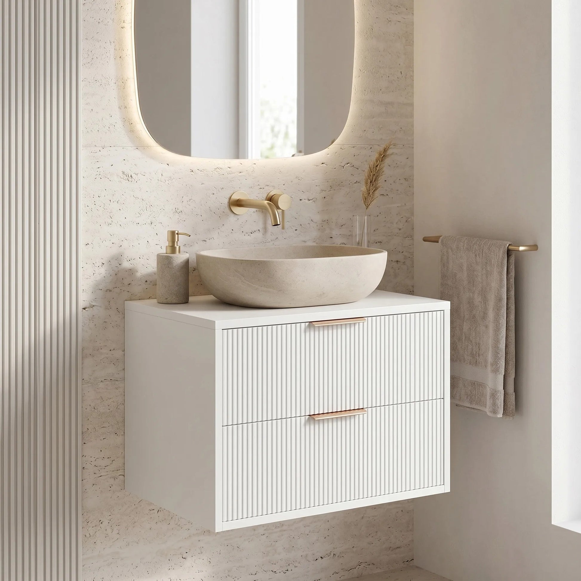 Dulap baie pentru lavoar Rea Mono 60cm White  1