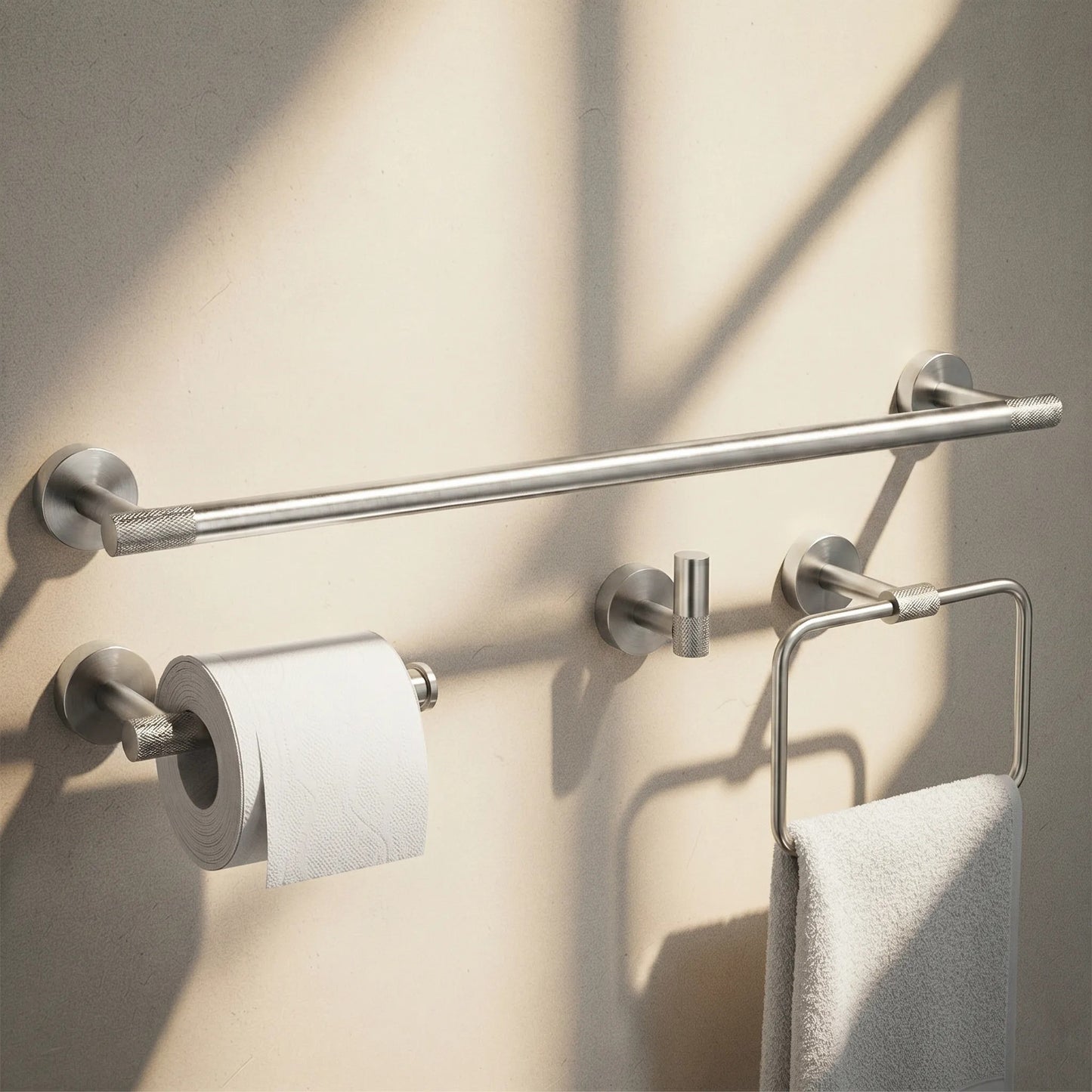 Set accesorii pentru baie GRID Brush Nickel 4 piese  1