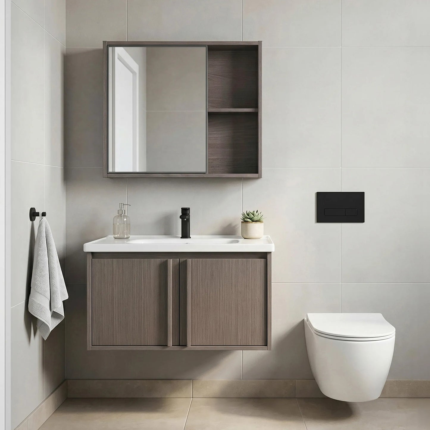 Set mobilier de baie cu lavoar Gama T25023 KJM 70CM  1