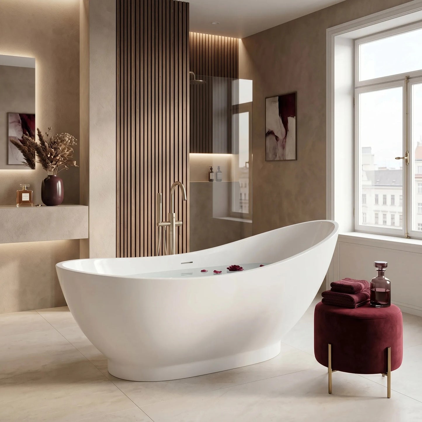 Cadă Freestanding Rea Sorento 180 Capac Dop Negru 1