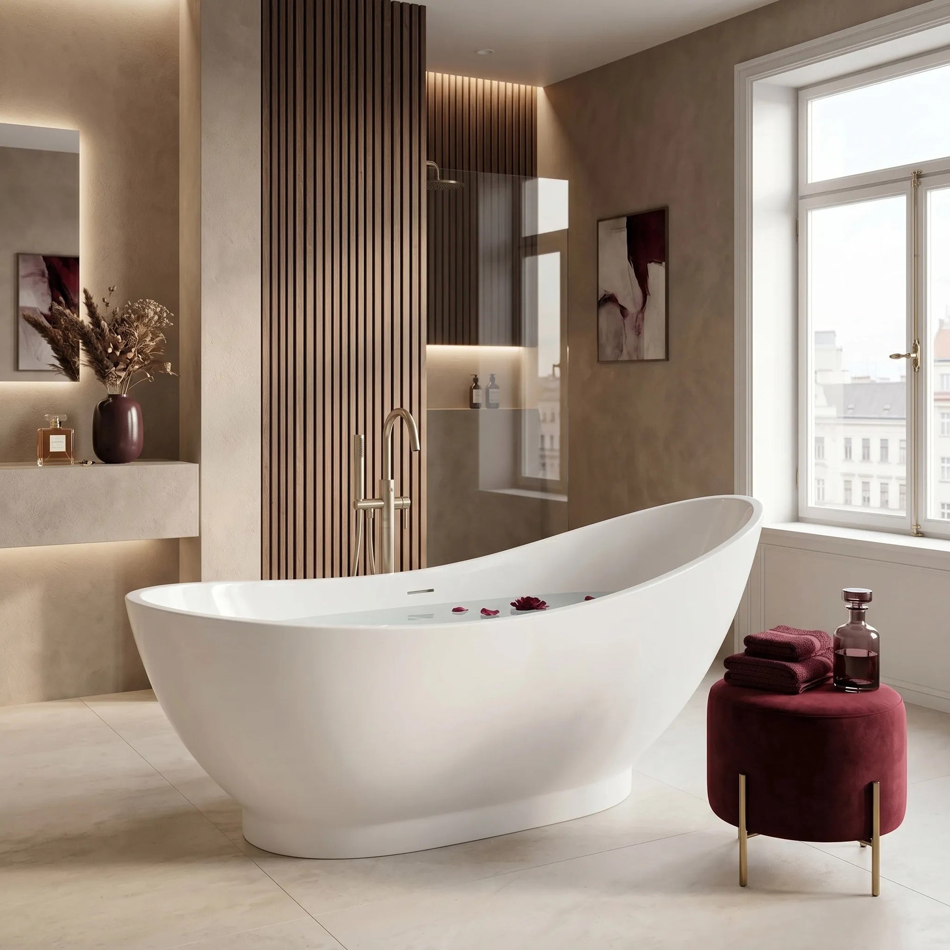 Cadă Freestanding Rea Sorento 180 Capac Dop Negru 1