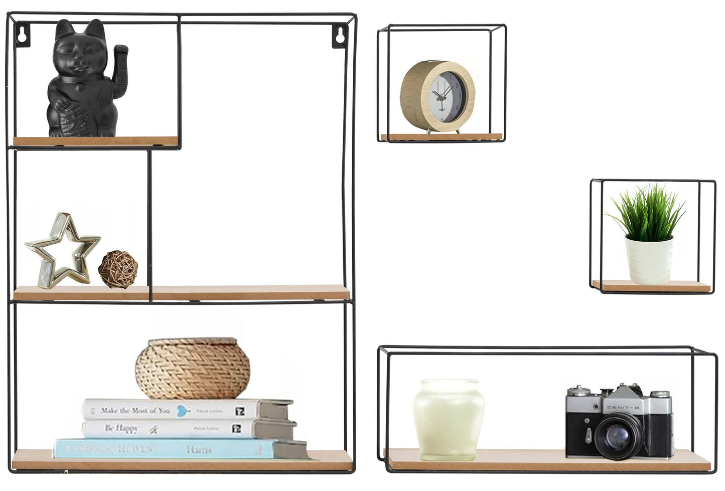 Set De 4 Rafturi De Perete LOFT Metal Industrial 391883 1