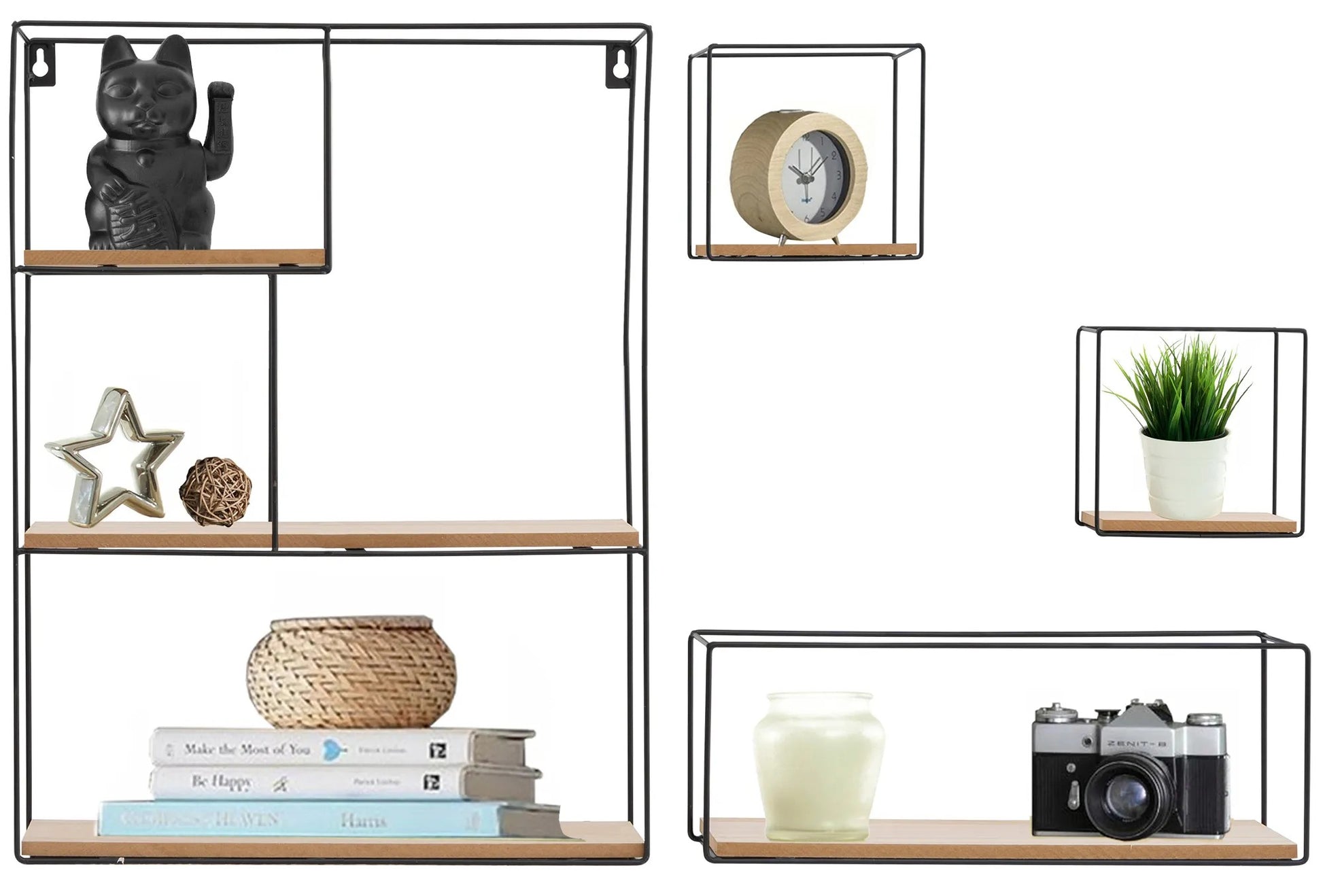 Set De 4 Rafturi De Perete LOFT Metal Industrial 391883 1