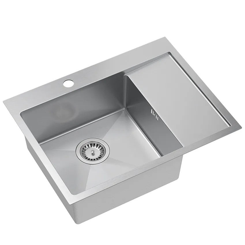Chiuvetă Inox RUSSEL 116 BRUSH NICKEL Cuva Stanga 1