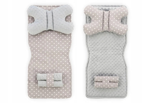 Set Pentru Carucior Cu Doua Fete 4in1 Grey/Alb Star 1