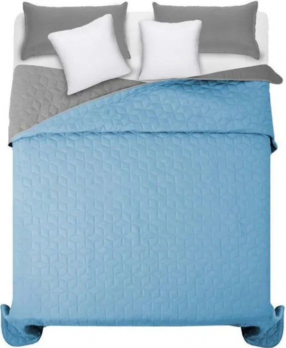 Cuvertura Cu Doua Fete Matlasata Diamante L.Grey / Blue 200x220 1