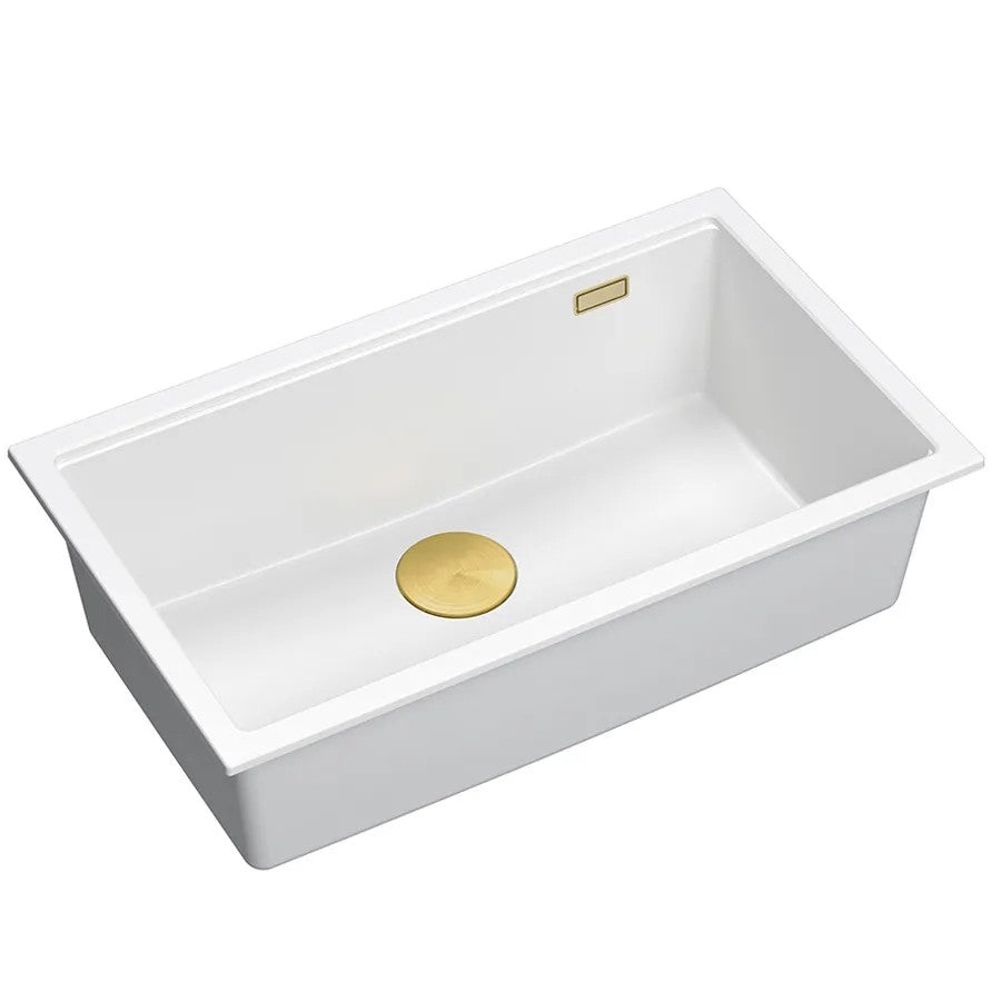 Chiuveta Din Granit Logan 110 White Dop Auriu 1