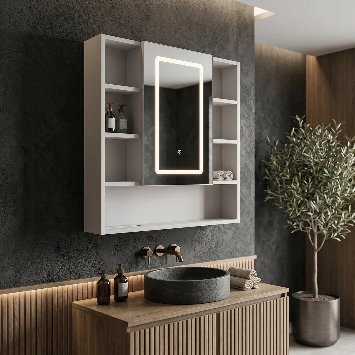 Dulap Cu Oglindă LED Rea Luna 70x80cm 1