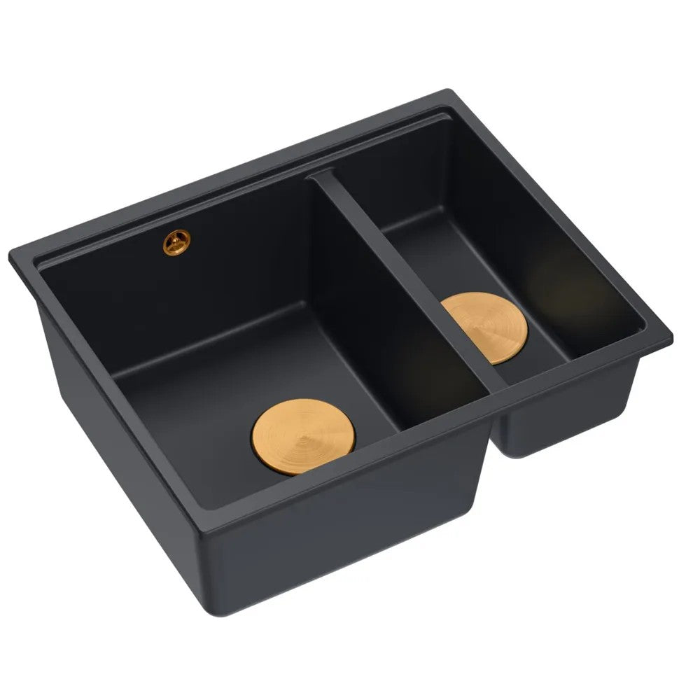 Chiuveta Din Granit Logan 150 Black Dop Cupru Periat 1