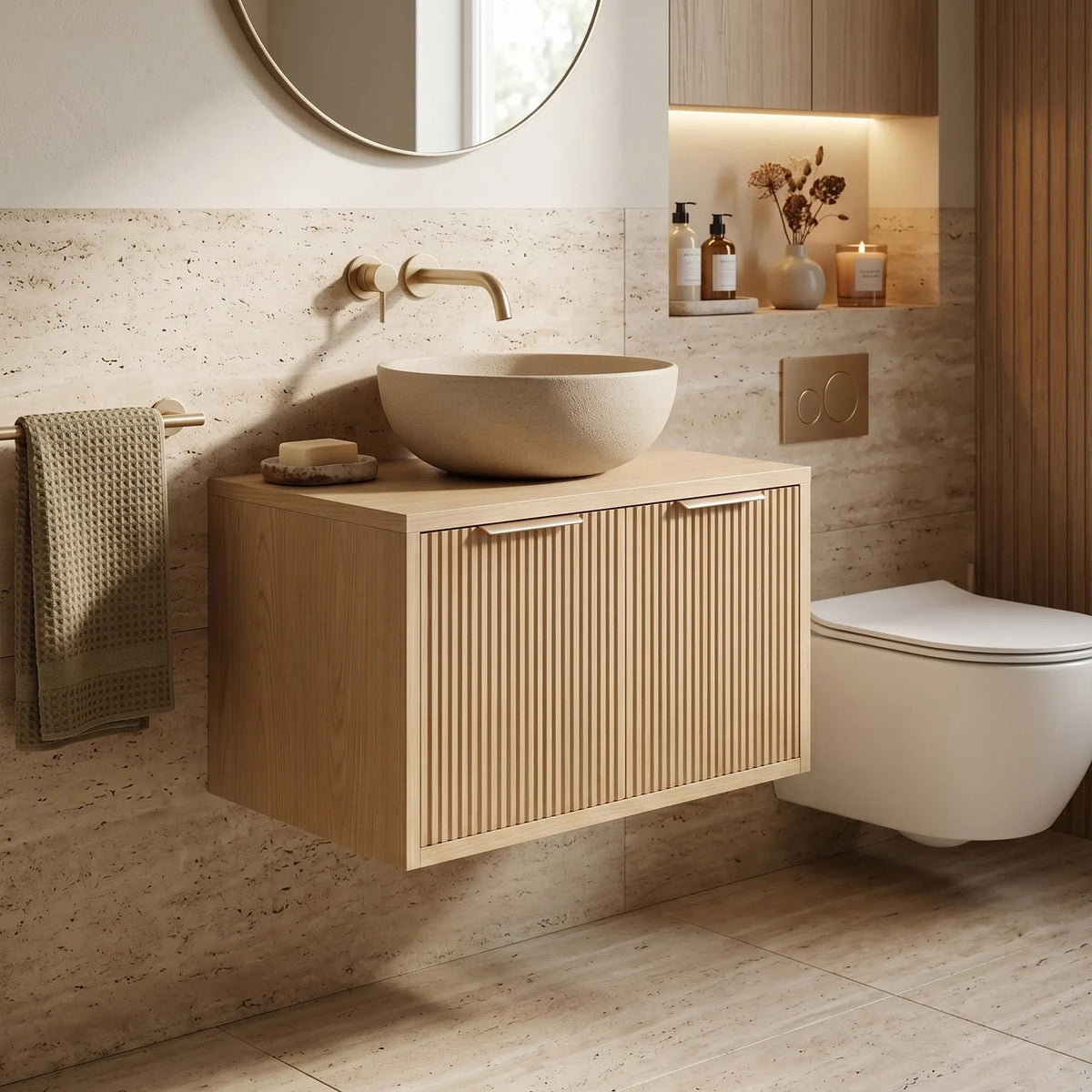 Dulap Baie Pentru Lavoar Rea Core 60cm Beige 1