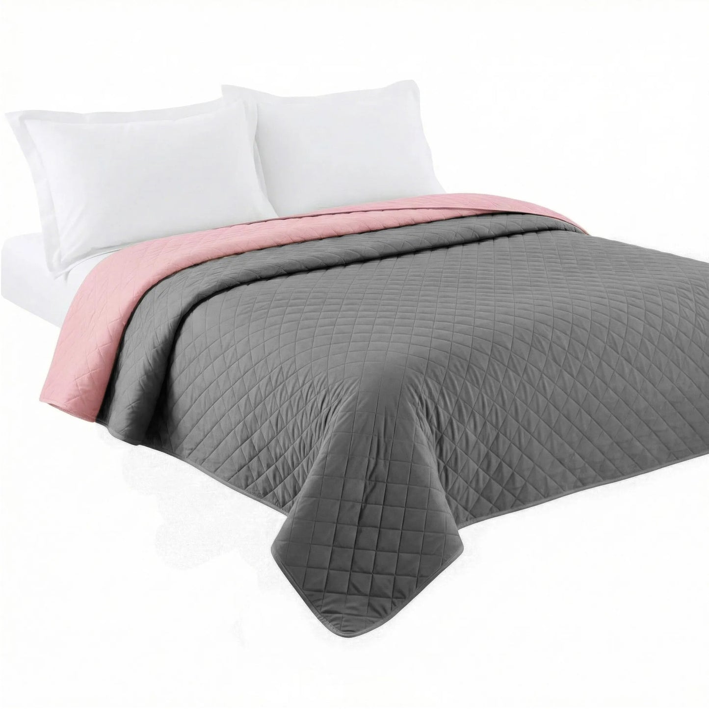 Cuvertura Cu Doua Fete Matlasata Inez Gri Inchis-Roz 220x240 1