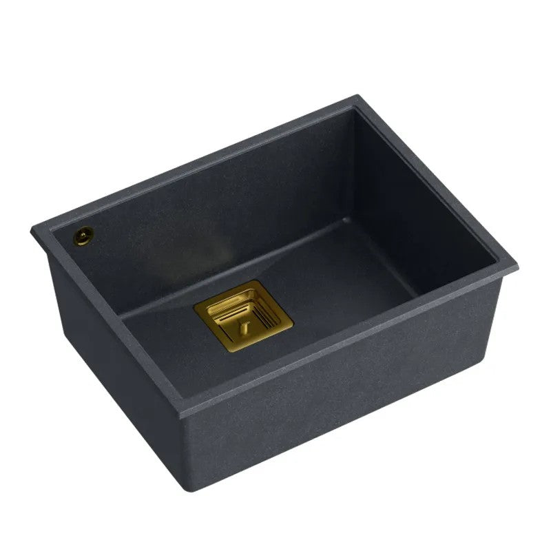 Chiuveta Din Granit DAVID 50 Black Metallic Dop Auriu 1