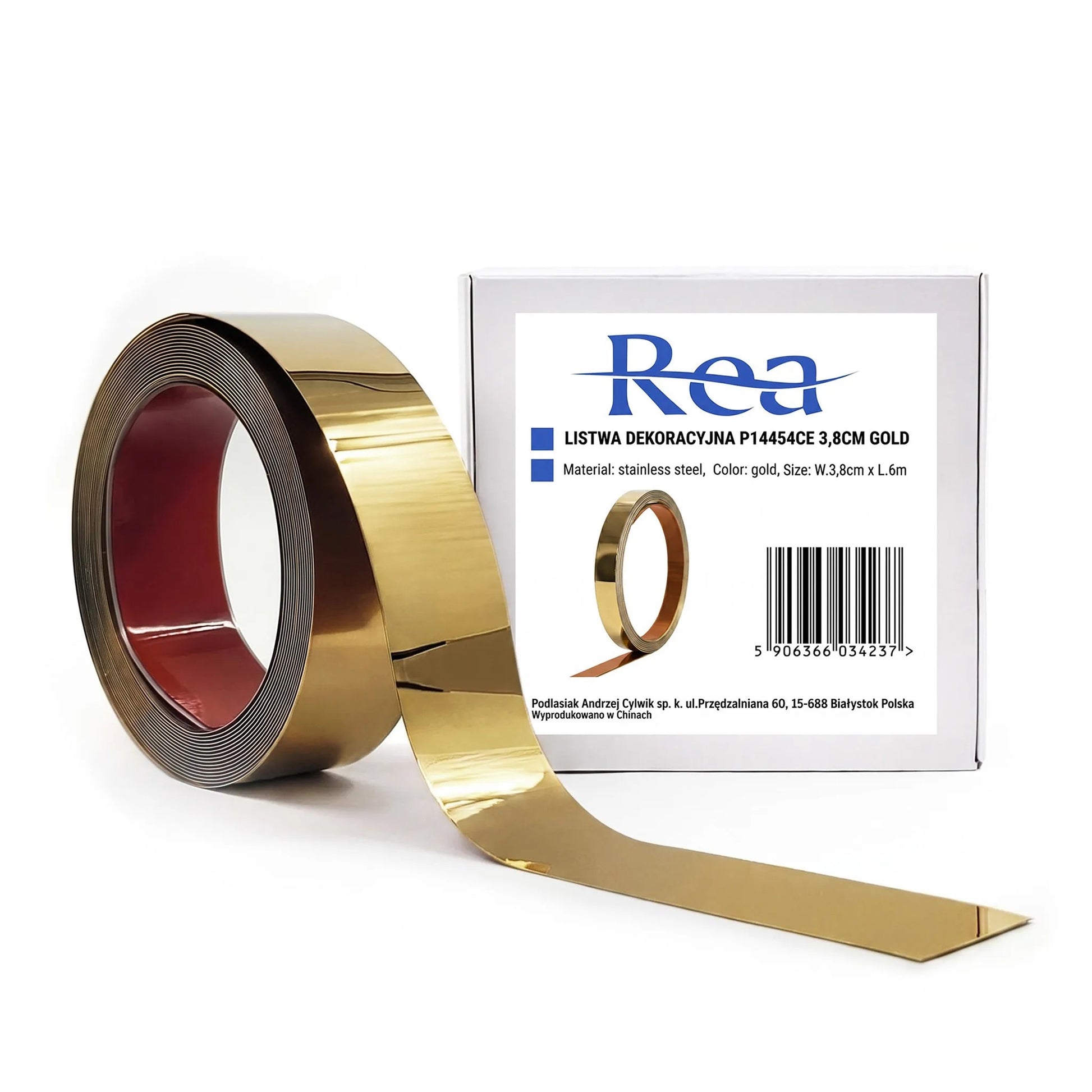 Bandă Decorativă Autoadezivă Rea P14454CA 3,8cm Gold 1