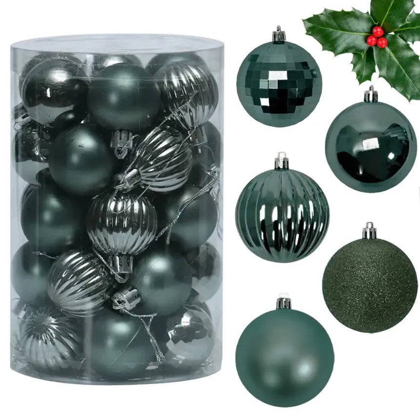 BOMBKI CHOINKOWE ZIELONE 34 SZT SYSD1688-027 1