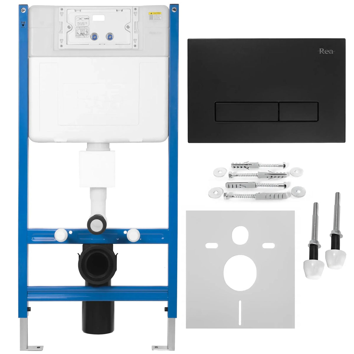 Cadru WC Încastrat Rea Cu Buton HD Black 1