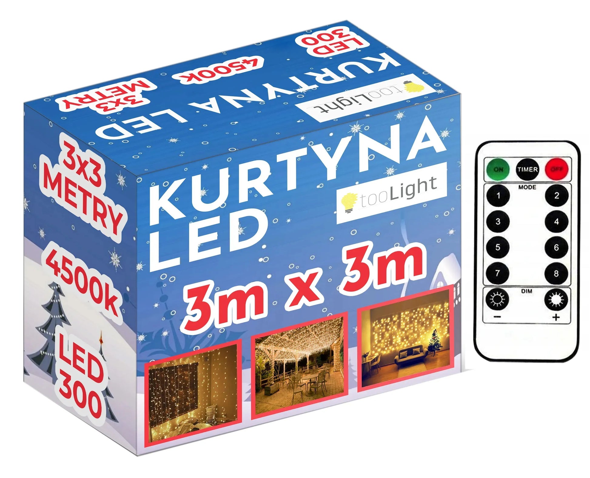 Cortina LED 300 Diode 3x3m Culoarea Rece 1