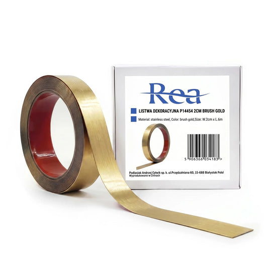 Bandă Decorativă Autoadezivă Rea P14454 2cm Brush Gold 1