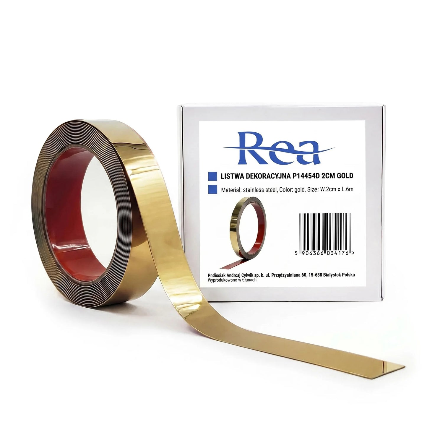 Bandă Decorativă Autoadezivă Rea P14454D 2cm Gold 1
