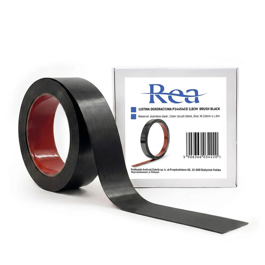 Bandă Decorativă Autoadezivă Rea P14454CD 3,8cm Brush Black 1