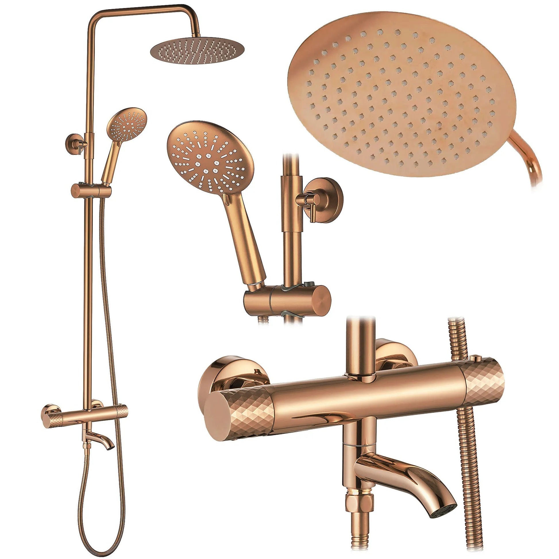 Coloana de dus cu termostat Lungo Diamond Copper  1