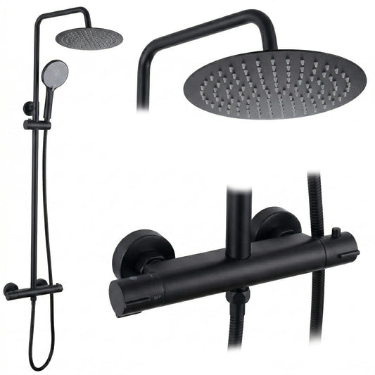 Set de duș fără pipă cu termostat Rea Lungo Black  1