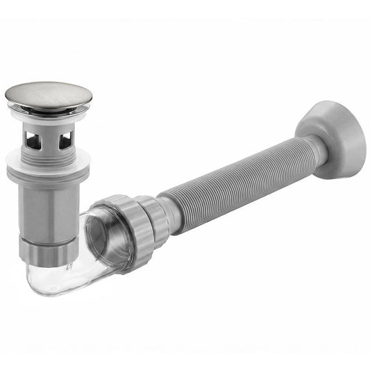 Sifon pentru lavoar REA Flow Brush Nickel  1