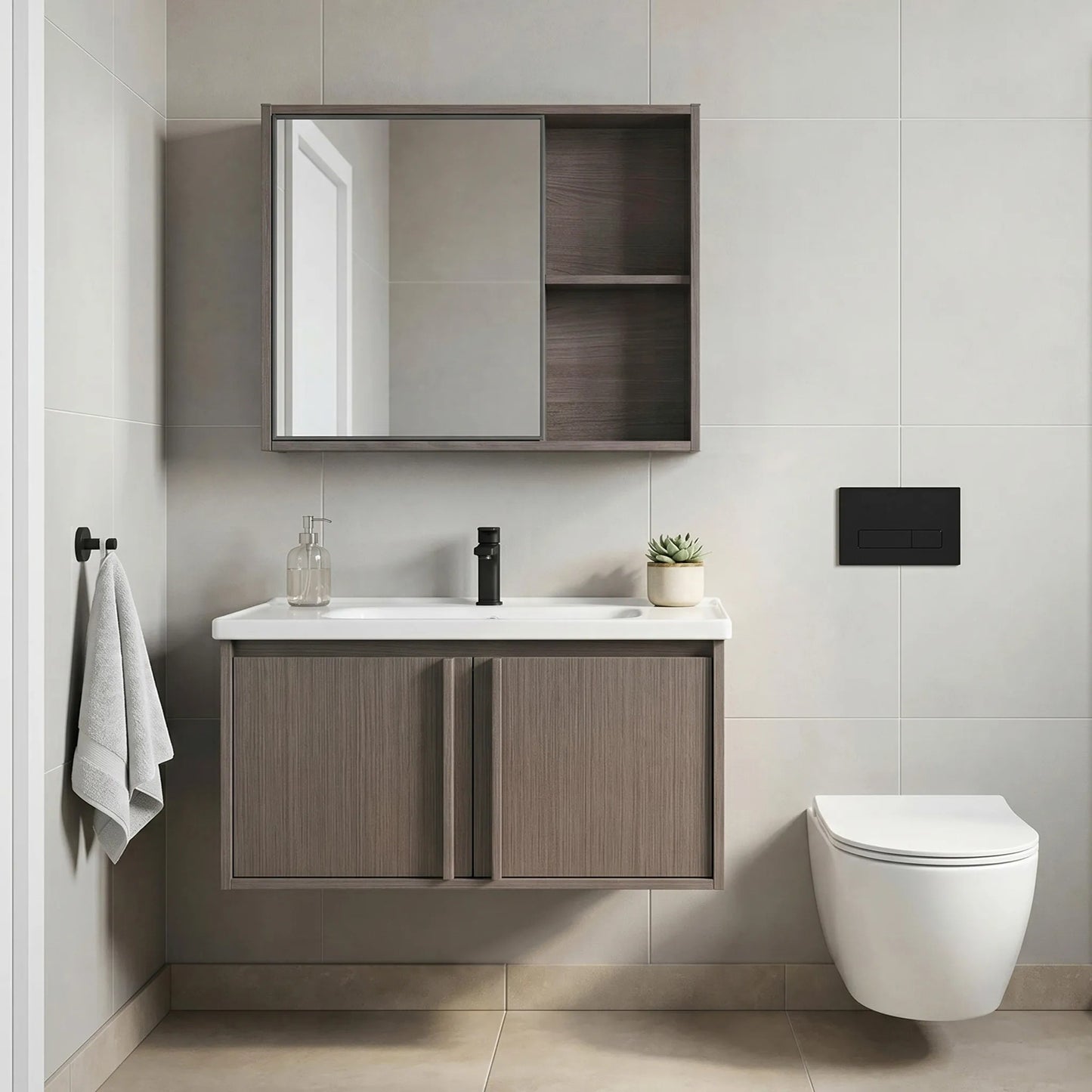 Set mobilier de baie cu lavoar Gama T25023 KJM 80CM  1