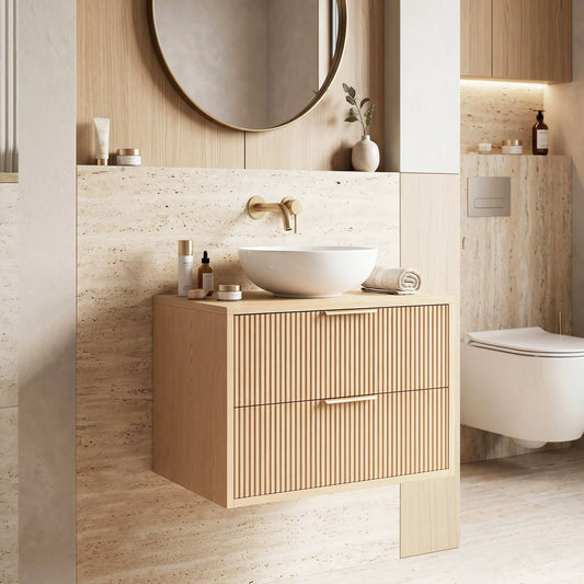Dulap baie pentru lavoar Rea Mono 60cm Beige  1