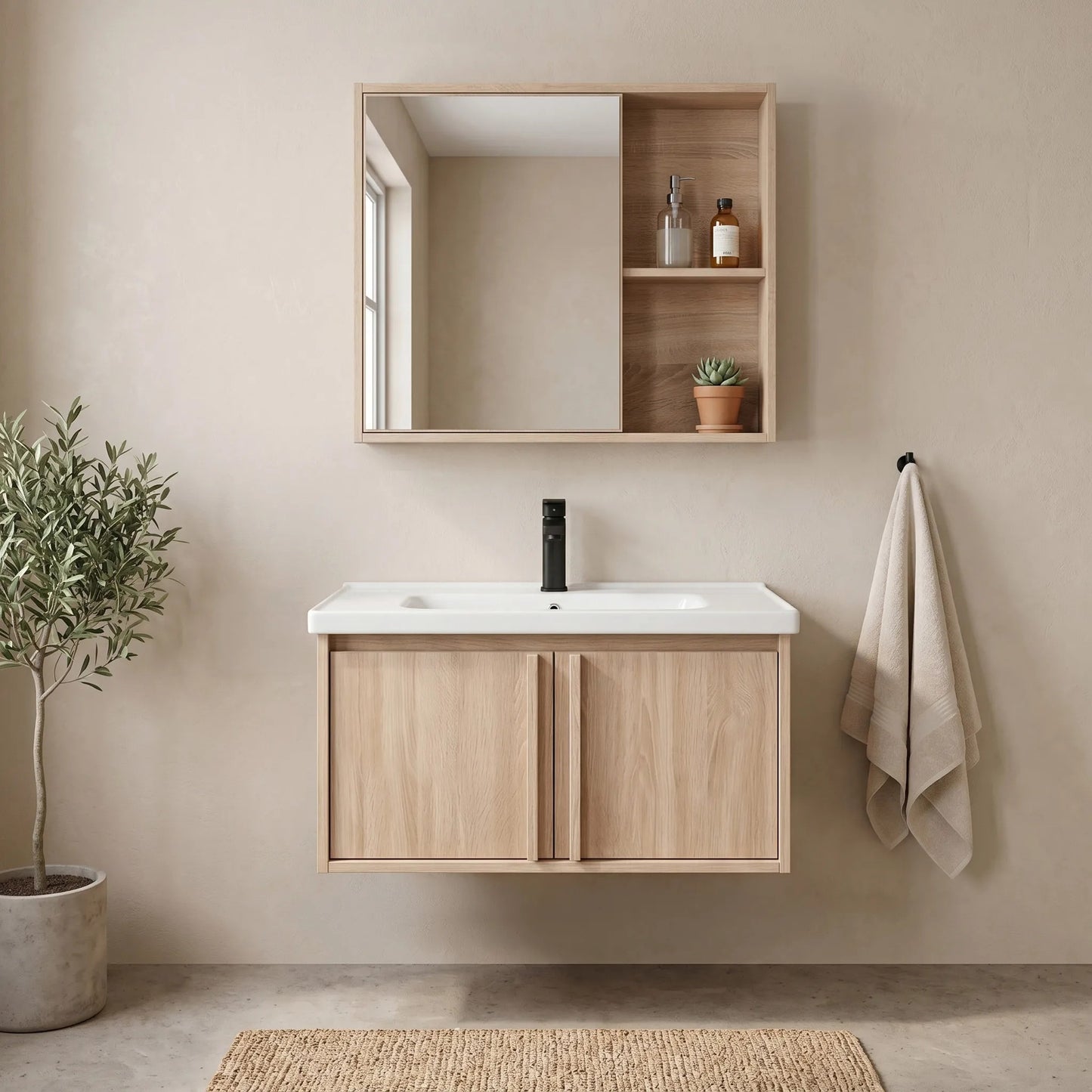 Set mobilier de baie cu lavoar Gama T25023 BXM 70CM  1