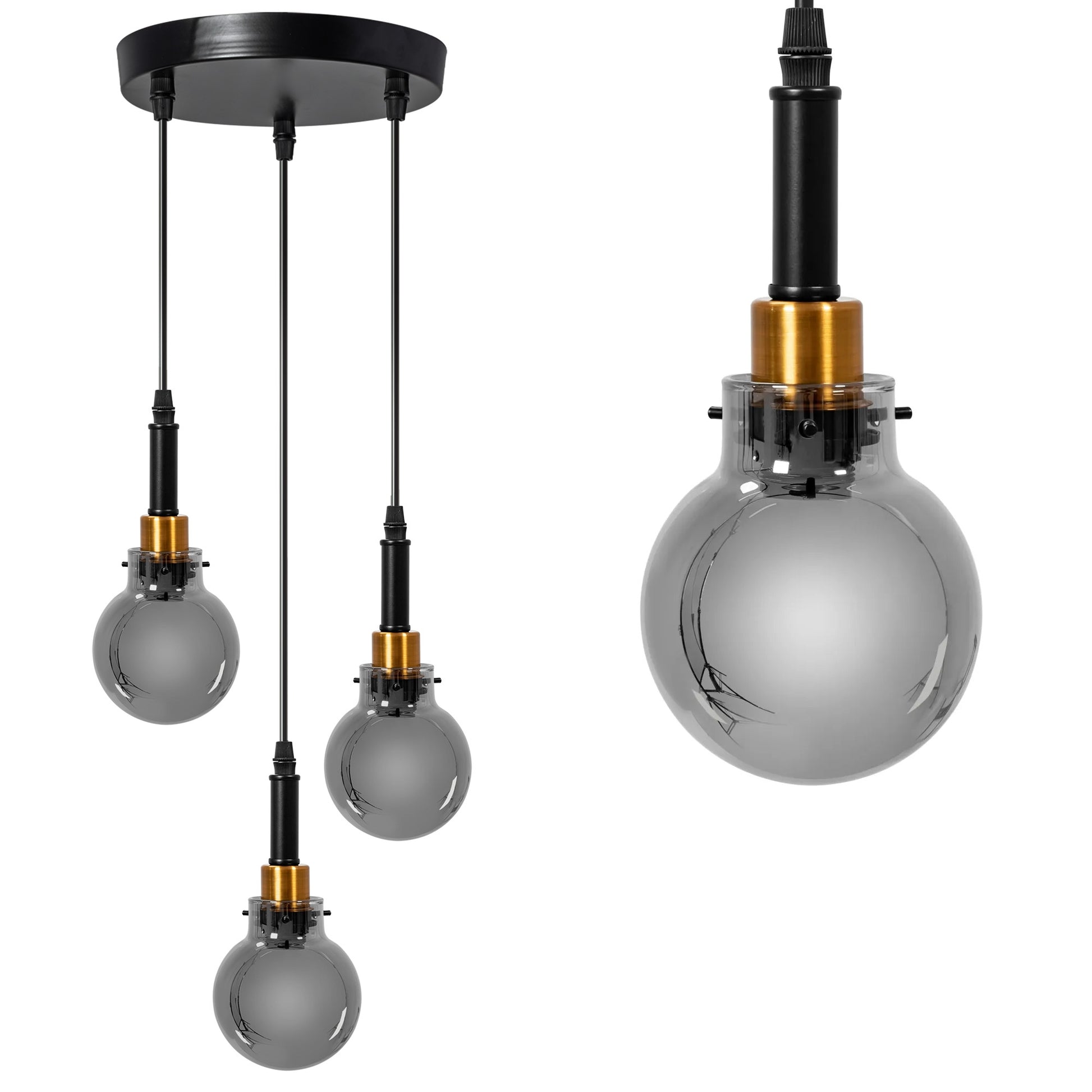 Lampă Suspendată APP1125-3CP Black Gold  1