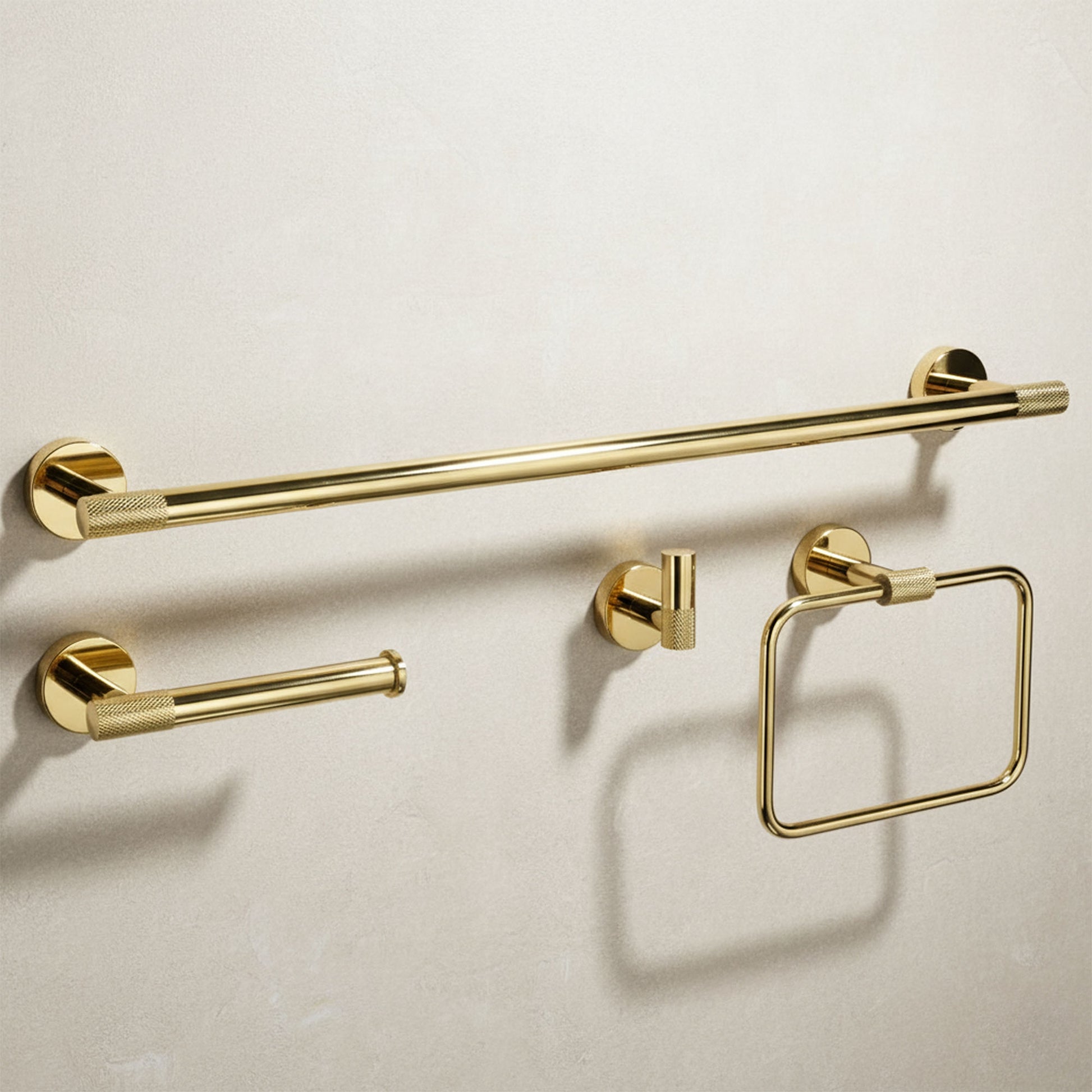 Set Accesorii Pentru Baie Grid Gold 4 Piese  1