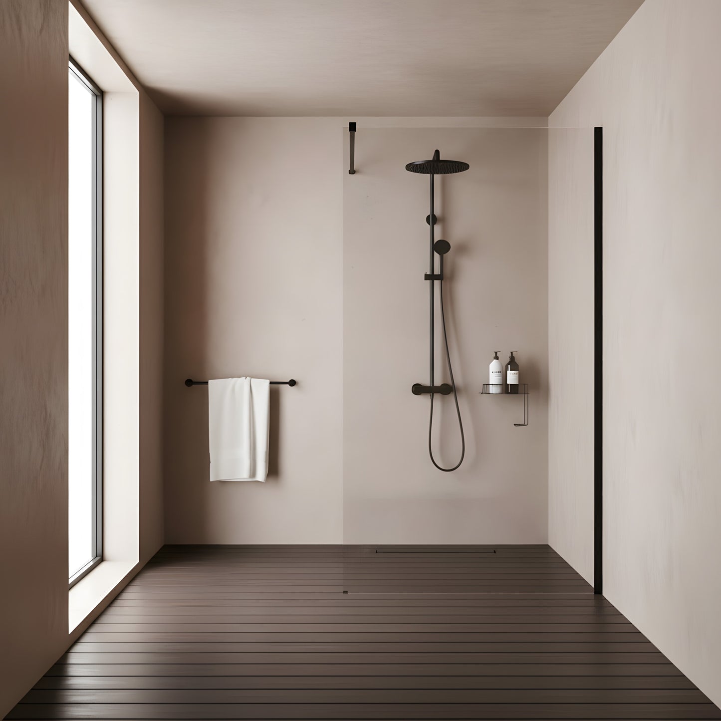 Paravan De Dus Rea Flexi Transparent / Black 100  5